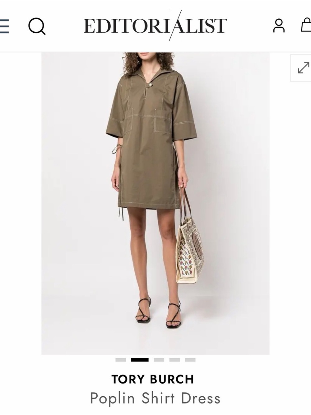 Tory Burch French Cream Poplin Shirt Dress